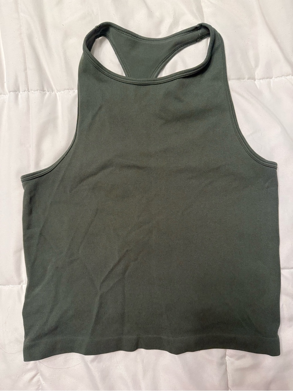 Free People Olive Green Ribbed Racerback Tank